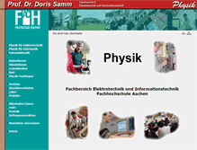 Tablet Screenshot of physik.fh-aachen.de